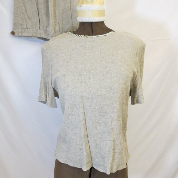 Nancy Bolen City Girl 3-piece beige and turquoise pantsuit, XL - Picture 3 of 11